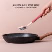 Two-Color Bangs Head Wash Pot Brush - Gray White Long Handle Kitchen Tool - 6