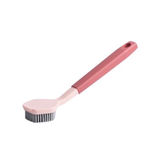 Two-Color Pink Kitchen Brush with Long Handle & Bangs Head Wash Pot - 1