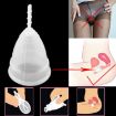 Reusable Soft Silicone Menstrual Cup - 3 PCS, Small, Transparent - 4