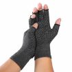 Hemp Gray Half Finger Arthritis Pressure Gloves, Size M - Breathable Sports - 1