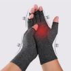 Hemp Gray Half Finger Arthritis Pressure Gloves, Size M - Breathable Sports - 6