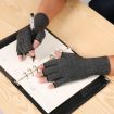 Gray Sports Breathable Half Finger Arthritis Gloves, Size L - 4