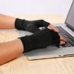 Black Fiber Sports Half Finger Gloves, Arthritis Rehab, Size L - 3