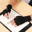 Black Fiber Sports Half Finger Gloves, Arthritis Rehab, Size L - 4