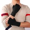 Black Fiber Sports Half Finger Gloves, Arthritis Rehab, Size L - 5