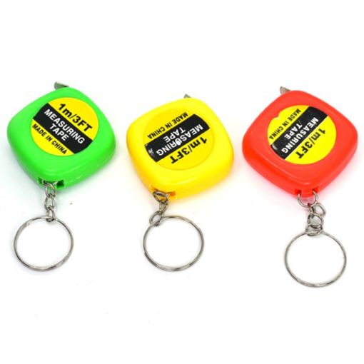 4 PCS Portable Retractable Square Tape Measure Key Ring (Random Color) - 1