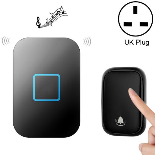 CACAZI FA88 Wireless Doorbell, Self-Powered, UK Plug, Black - 1
