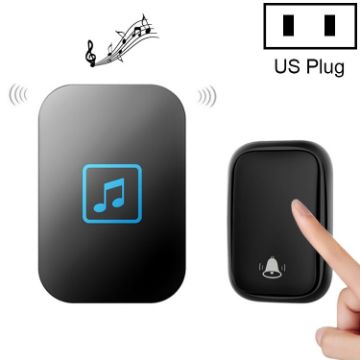 CACAZI FA86 Wireless Doorbell, Self-Powered, US Plug, Black - 1