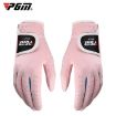 PGM Pink Microfiber Golf Gloves for Children, Size 15 - Soft & Comfortable - 1