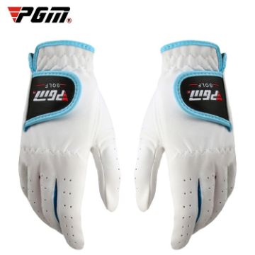 Children's Golf Gloves - PGM Microfiber Cloth, Soft & Comfortable, White, Size 14 - 1
