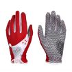 PGM Women's Red Non-Slip PU Leather Golf Gloves, Size 17 - 2