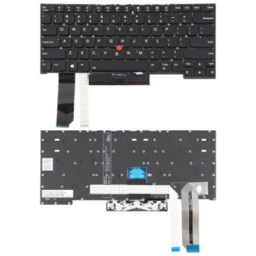 Backlit Laptop Keyboard for Lenovo Thinkpad E480 E490 T480S T490 (Black) - 1