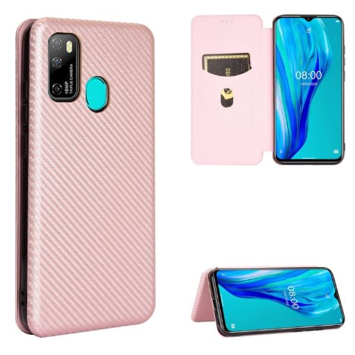 Ulefone Note 9P Pink Flip Case with Card Slot - TPU + PC + PU Leather - 1