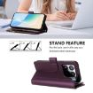 Xiaomi 15S Pro Purple Leather Case - 9 Card Slots, Magnetic Closure - 4