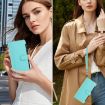 Ulefone Note 14 Leather Case: 9 Card Slots, Zipper, Hand Strap, Mint Green - 7