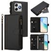 Ulefone Note 18 Ultra/Pro Leather Case: 9 Card Slots, Magnetic Closure, Black - 1