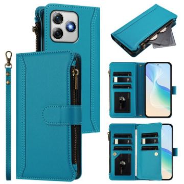 Ulefone Note 18 Ultra/Pro Leather Case, Magnetic Closure, 9 Card Slots, Turquoise - 1