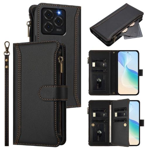 Ulefone Note 20 Pro Leather Case: Magnetic Closure, 9 Card Slots, Black - 1