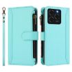 Ulefone Note 20 Pro Leather Case - 9 Card Slots, Zipper, Hand Strap, Mint Green - 2