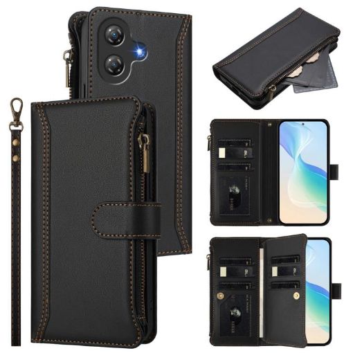 Ulefone Note 21 Leather Case: Magnetic Closure, 9 Card Slots, Hand Strap - 1