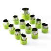 12-Piece Stainless Steel Biscuit & Vegetable Cutting Mold Set - Green - 1