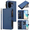 Vivo S30 Dark Blue Leather Case: Magnetic Closure, 9 Card Slots, Hand Strap - 1