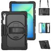 Samsung Galaxy Tab S10 FE+ Black Silicone Hybrid Case with Strap - 1