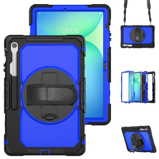 Samsung Galaxy Tab S10 FE+ Silicone Hybrid Case with Strap - Blue - 1