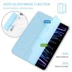 iPad Pro 13 2024 Light Blue Leather Case with Detachable Holder - 3