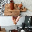Red Brown Solid Wood Stand Stainless Steel Coffee Powder Needle - 8