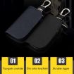 Universal Car Key Case - Black Cowhide Leather Protective Cover - 5