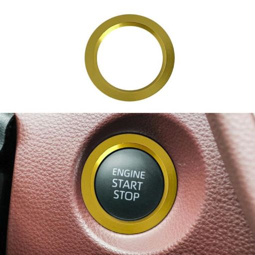 Toyota Corolla Cross/Yaris Key Ignition Switch Ring Cover, Gold Outer Ring - 1