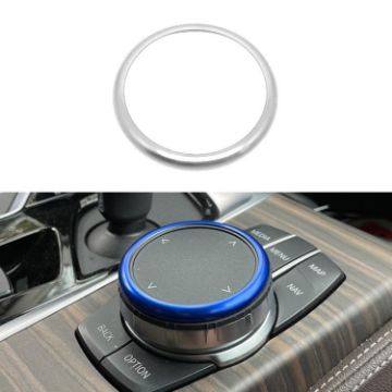 BMW 2/3/4/5/6/7 Series Multimedia Knob Decorative Ring Cover Silver - 1