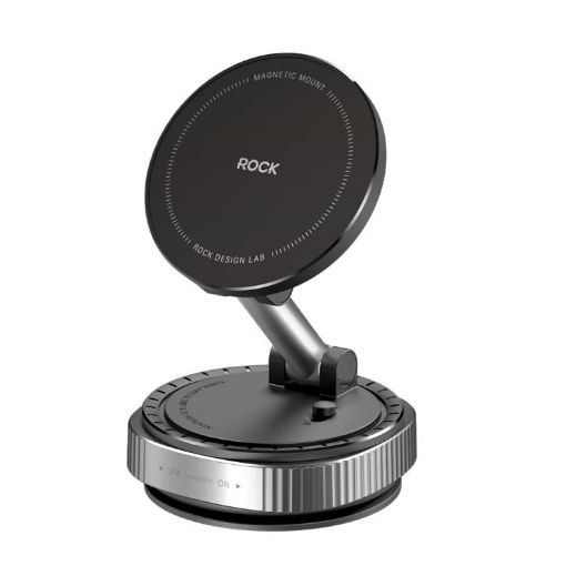 ROCK Q16 RPH1016 Car Magnetic Phone Holder - Black Vacuum Suction Cup - 1