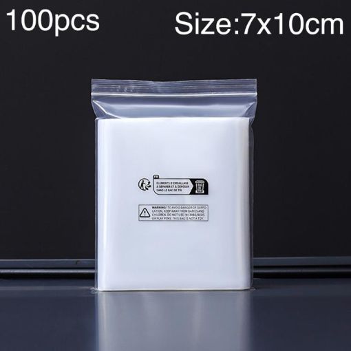 100pcs Double Layer Ziplock Bags, 7x10cm, Warning Label, 10 Wire - 1