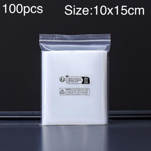 100pcs Double Layer Warning Ziplock Bags 10x15cm 12 Wire Eco-Friendly - 1