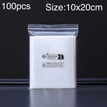 100pcs Double Layer Warning Ziplock Bags 10x20cm 10 Wire Environmental - 1