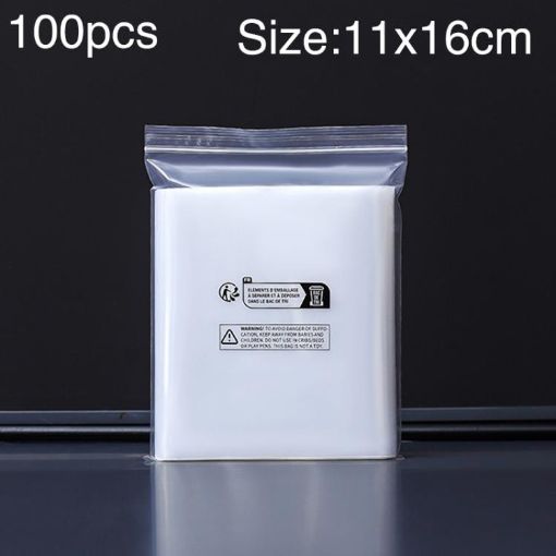 100pcs Double Layer Warning Label Ziplock Bags 11x16cm 12 Wire - 1