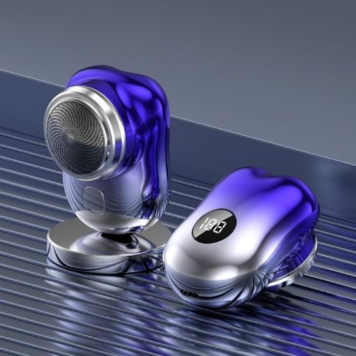 WG-P10X Gradient Blue Rechargeable LED Display Electric Shaver - 1