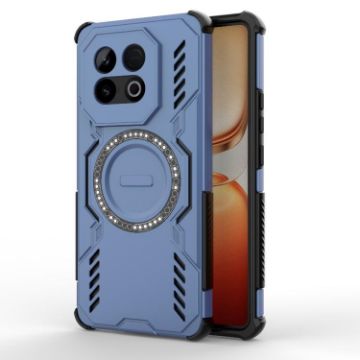 Vivo iQOO Z10 Turbo 5G Blue Butterfly Armor MagSafe Ring Case - 1