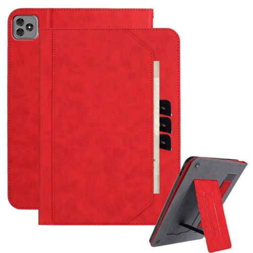 Itel Vista Tab 30 Red Leather Tablet Case - Multifunctional Wristband - 1