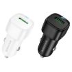 BOROFONE BZ34 Cloud QC3.0 USB Car Charger White - Fast Charging Adapter - 5