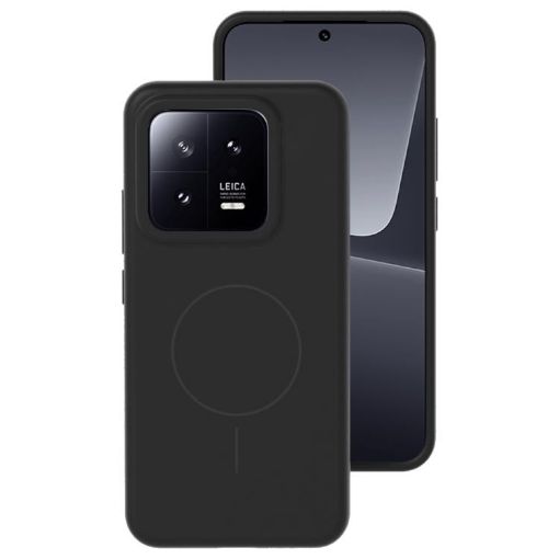Xiaomi 13 Black Liquid Silicone MagSafe Phone Case - Thin Circle Design - 1