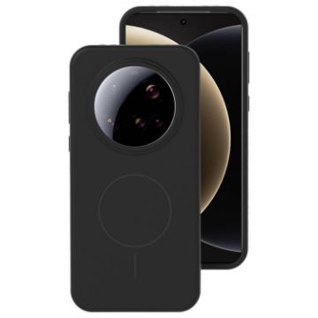 Xiaomi 15 Ultra MagSafe Case - Black Liquid Silicone Thin Circle - 1
