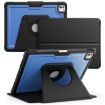 iPad Pro 13 2024 Blue Leather Smart Case with Magnetic Rotation Holder - 1