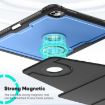 iPad Pro 13 2024 Blue Leather Smart Case with Magnetic Rotation Holder - 5