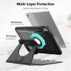 iPad 2025/2022 Honeycomb Magnetic Rotation Leather Case - Black - 4