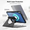 iPad 2025/2022 Honeycomb Magnetic Rotation Leather Case - Blue - 4