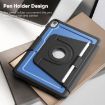 iPad 2025/2022 Honeycomb Magnetic Rotation Leather Case - Blue - 8