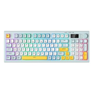 ONIKUMA G80 Bluetooth 2.4G Wired Silent Silver Keyboard (Green) - 1